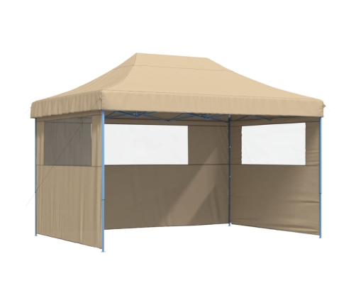 Tienda de fiesta plegable Pop-Up con 3 paredes laterales beige