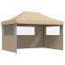 Tienda de fiesta plegable Pop-Up con 3 paredes laterales beige