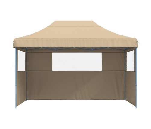 Tienda de fiesta plegable Pop-Up con 3 paredes laterales beige