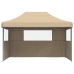 Tienda de fiesta plegable Pop-Up con 3 paredes laterales beige