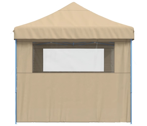 Tienda de fiesta plegable Pop-Up con 3 paredes laterales beige