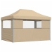 Tienda de fiesta plegable Pop-Up con 3 paredes laterales beige