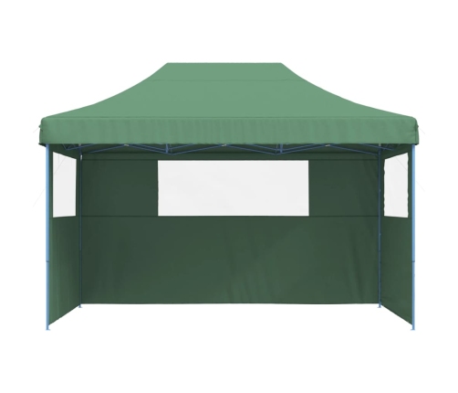 Tienda de fiesta plegable Pop-Up con 3 paredes laterales verde