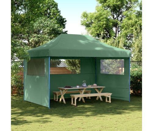 Tienda de fiesta plegable Pop-Up con 3 paredes laterales verde