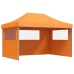 Tienda de fiesta plegable Pop-Up 3 paredes laterales naranja