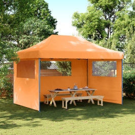 Tienda de fiesta plegable Pop-Up 3 paredes laterales naranja