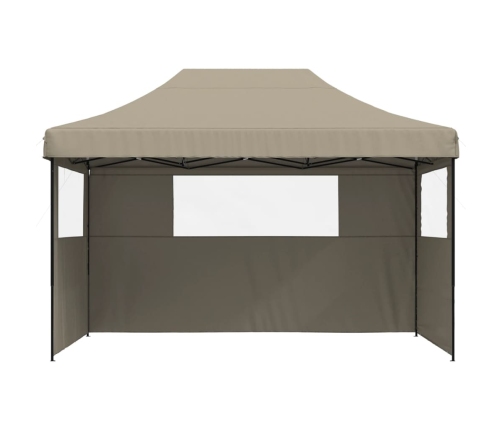 Tienda de fiesta plegable Pop-Up con 3 paredes laterales taupe