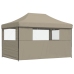 Tienda de fiesta plegable Pop-Up con 3 paredes laterales taupe