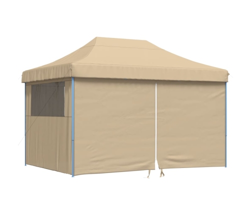 Tienda de fiesta plegable Pop-Up con 4 paredes laterales beige