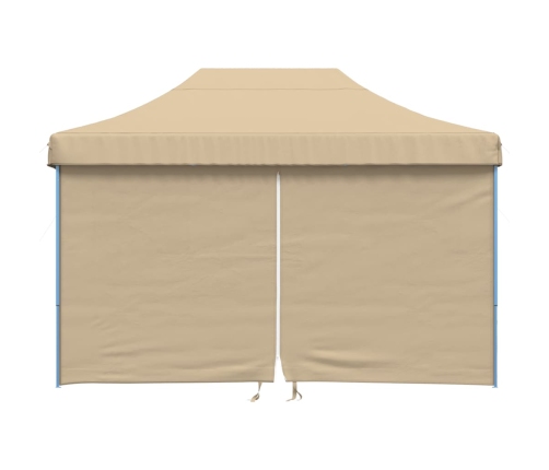 Tienda de fiesta plegable Pop-Up con 4 paredes laterales beige