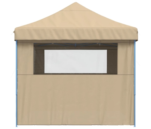 Tienda de fiesta plegable Pop-Up con 4 paredes laterales beige