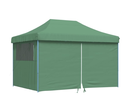 Tienda de fiesta plegable Pop-Up con 4 paredes laterales verde