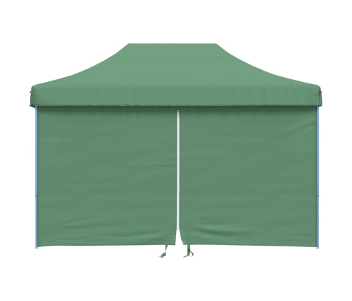 Tienda de fiesta plegable Pop-Up con 4 paredes laterales verde