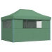 Tienda de fiesta plegable Pop-Up con 4 paredes laterales verde