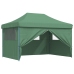 Tienda de fiesta plegable Pop-Up con 4 paredes laterales verde