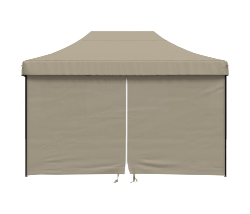 Tienda de fiesta plegable Pop-Up con 4 paredes laterales taupe