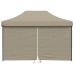 Tienda de fiesta plegable Pop-Up con 4 paredes laterales taupe