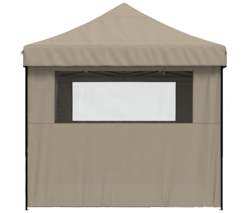 Tienda de fiesta plegable Pop-Up con 4 paredes laterales taupe