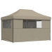 Tienda de fiesta plegable Pop-Up con 4 paredes laterales taupe