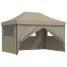 Tienda de fiesta plegable Pop-Up con 4 paredes laterales taupe