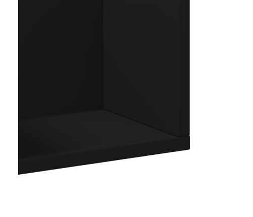 Mueble de pared de madera de ingenieria negro 75x18x16,5 cm