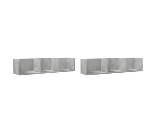 Muebles de pared 2 uds madera de ingeniería gris hormigón