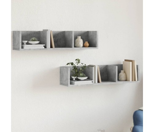 Muebles de pared 2 uds madera de ingeniería gris hormigón