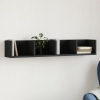 Mueble de pared de madera de ingeniería negro 99x18x16,5 cm