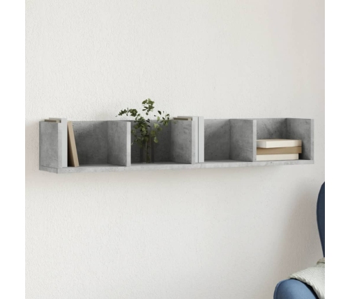 Mueble de pared madera ingeniería gris hormigón 99x18x16,5 cm