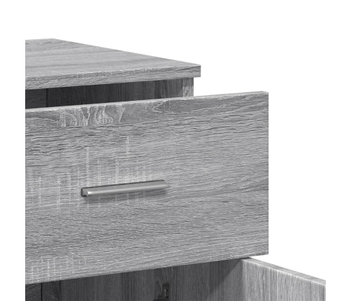 Aparador de madera de ingeniería gris Sonoma 79x38x80 cm