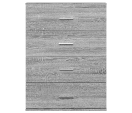 Aparador de madera de ingeniería gris Sonoma 60x39x80 cm