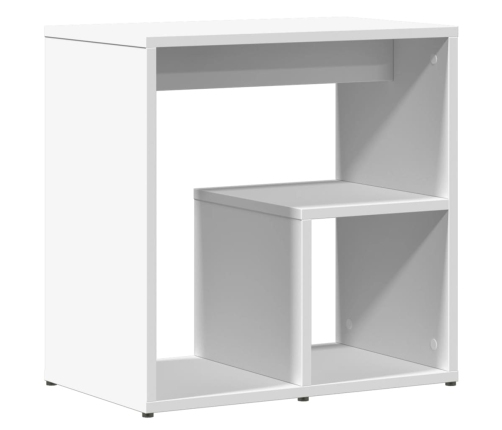 Mesa auxiliar de madera contrachapada blanco 50x30x50 cm