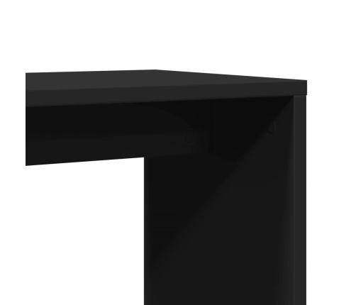 Mesa auxiliar de madera contrachapada negro 50x30x50 cm