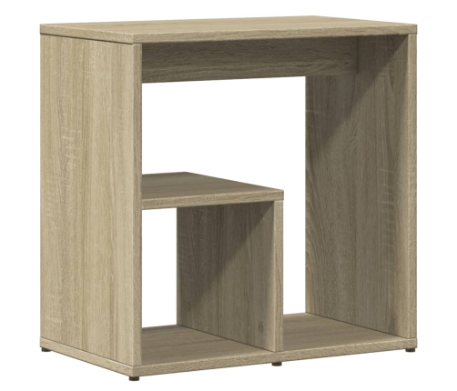 Mesa auxiliar de madera contrachapada color roble 50x30x50 cm