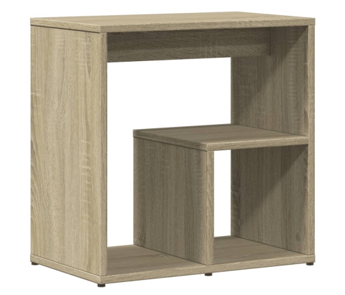 Mesa auxiliar de madera contrachapada color roble 50x30x50 cm