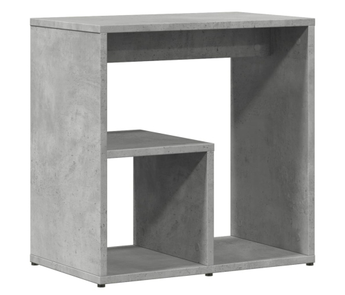 Mesa auxiliar de madera contrachapada gris hormigón 50x30x50 cm