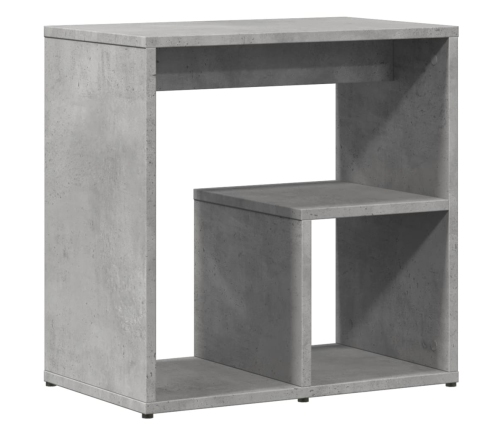 Mesa auxiliar de madera contrachapada gris hormigón 50x30x50 cm