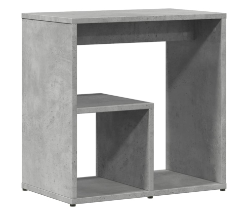 vidaXL Mesa auxiliar 2 uds madera ingeniería gris hormigón 50x30x50 cm