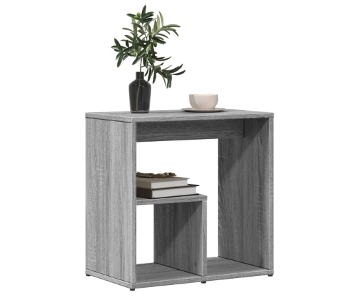 Mesa auxiliar de madera contrachapada gris Sonoma 50x30x50 cm