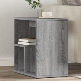 Mesa auxiliar de madera contrachapada gris Sonoma 50x30x50 cm