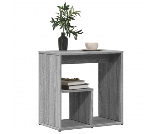 Mesa auxiliar 2 uds madera ingeniería gris Sonoma 50x30x50 cm