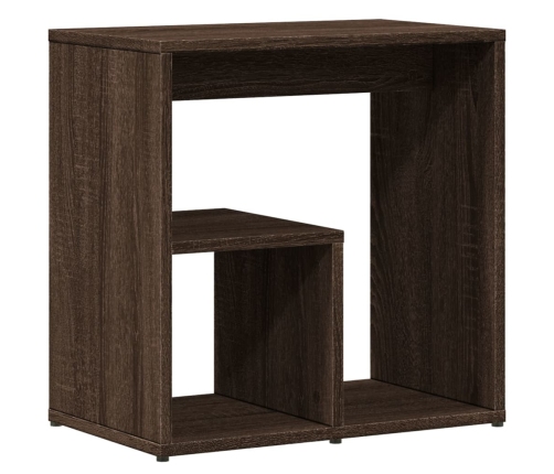 Mesa auxiliar de madera contrachapada marrón roble 50x30x50 cm