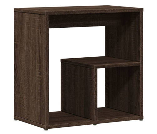 Mesa auxiliar de madera contrachapada marrón roble 50x30x50 cm