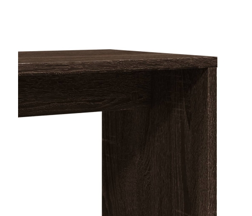 Mesa auxiliar de madera contrachapada marrón roble 50x30x50 cm