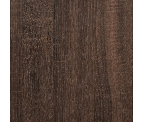 Mesa auxiliar de madera contrachapada marrón roble 50x30x50 cm