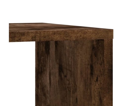 Mesa auxiliar ruedas madera ingeniería roble ahumado 50x30x55cm