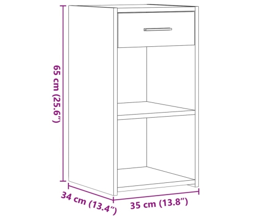 vidaXL Mesita de noche madera de ingeniería blanco 35x34x65 cm