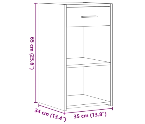 Mesitas de noche 2 uds madera de ingeniería blanco 35x34x65 cm