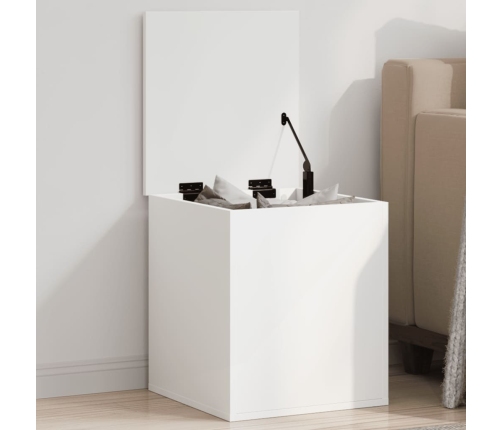 Caja de almacenaje madera de ingeniería blanca 40x42x46 cm