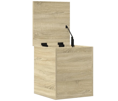 Caja de almacenaje madera ingeniería roble Sonoma 40x42x46 cm